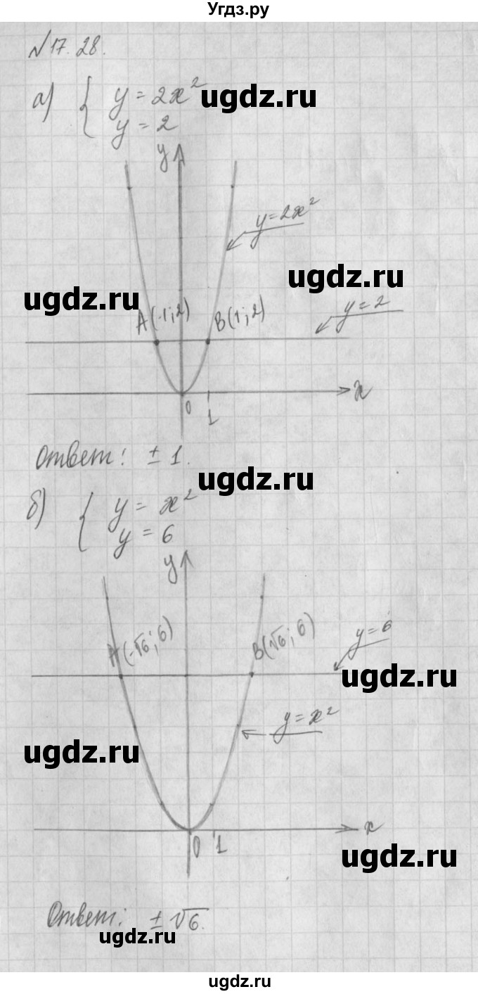 ГДЗ (Решебник) по алгебре 8 класс (задачник) А.Г. Мордкович / § 17 номер / 28