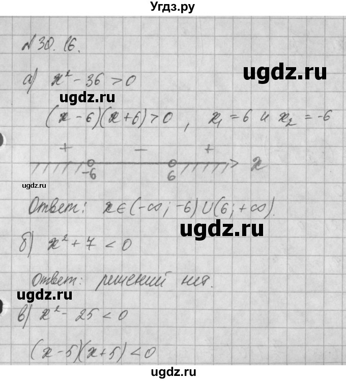 ГДЗ (Решебник) по алгебре 8 класс (задачник) А.Г. Мордкович / § 30 номер / 16