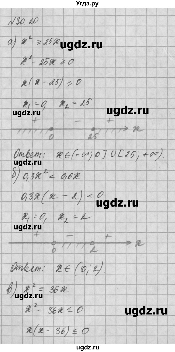 ГДЗ (Решебник) по алгебре 8 класс (задачник) А.Г. Мордкович / § 30 номер / 20