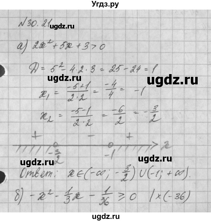 ГДЗ (Решебник) по алгебре 8 класс (задачник) А.Г. Мордкович / § 30 номер / 21