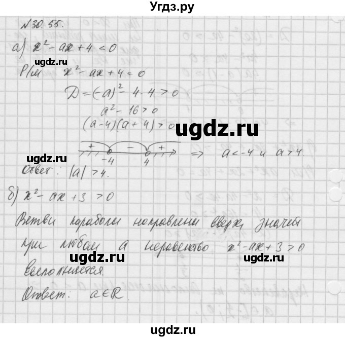 ГДЗ (Решебник) по алгебре 8 класс (задачник) А.Г. Мордкович / § 30 номер / 55