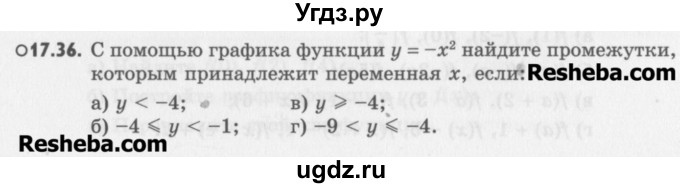 ГДЗ (Учебник) по алгебре 8 класс (задачник) А.Г. Мордкович / § 17 номер / 36