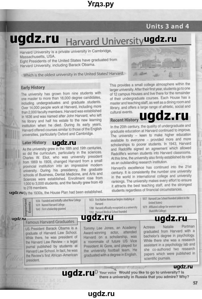 ГДЗ (Условия) по английскому языку 11 класс Ю.А. Комарова / страницы номер / 56(продолжение 2)
