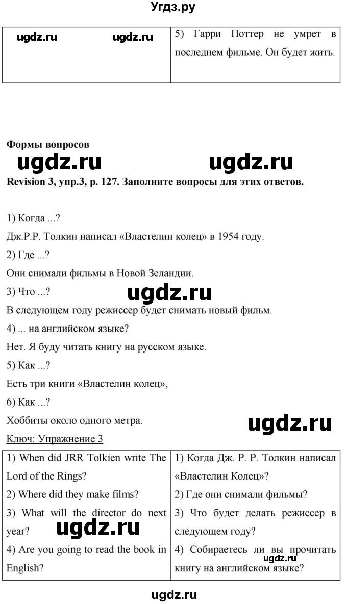 ГДЗ (Решебник) по английскому языку 6 класс Комарова Ю.А. / страница номер / 127(продолжение 3)