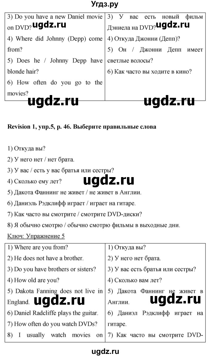 ГДЗ (Решебник) по английскому языку 6 класс Комарова Ю.А. / страница номер / 47(продолжение 5)