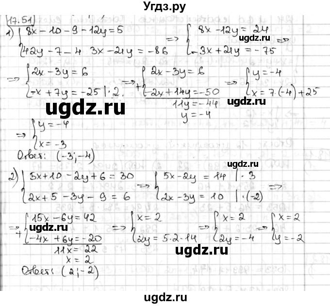 ГДЗ (Решебник) по алгебре 8 класс Мерзляк А.Г. / § 17 / 17.51