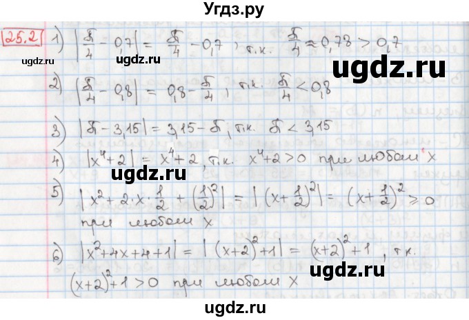 ГДЗ (Решебник) по алгебре 8 класс Мерзляк А.Г. / § 25 / 25.2