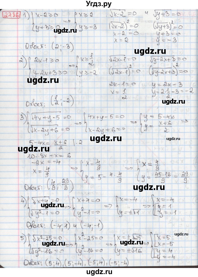 ГДЗ (Решебник) по алгебре 8 класс Мерзляк А.Г. / § 27 / 27.36
