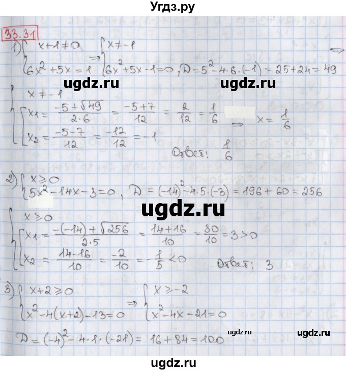 ГДЗ (Решебник) по алгебре 8 класс Мерзляк А.Г. / § 33 / 33.31
