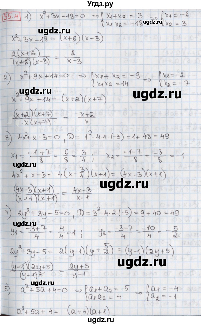 ГДЗ (Решебник) по алгебре 8 класс Мерзляк А.Г. / § 35 / 35.4