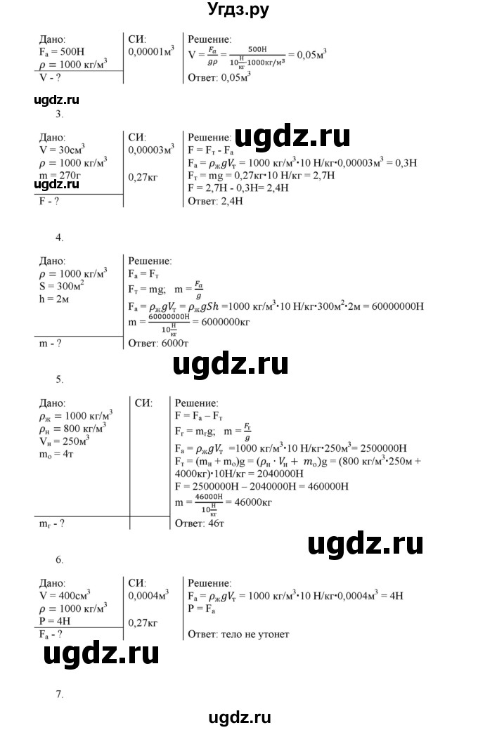 ГДЗ (Решебник) по физике 7 класс (дидактические материалы) Марон А.Е. / контрольная работа / кр-3. вариант номер / 1(продолжение 2)