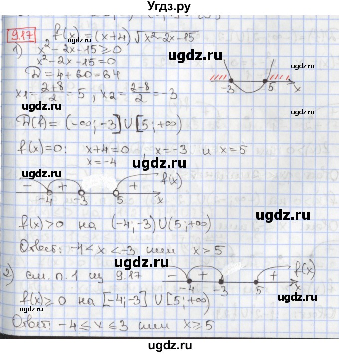 ГДЗ (Решебник к учебнику 2020) по алгебре 9 класс Мерзляк А.Г. / § 9 / 9.17
