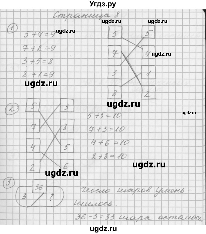 ГДЗ (Решебник) по математике 2 класс (рабочая тетрадь) Башмаков М.И. / часть 1. страницы / 8