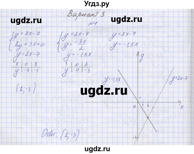 ГДЗ (Решебник) по алгебре 7 класс (контрольные работы) Мордкович А.Г. / 7 класс / КР-10. вариант№ / 3