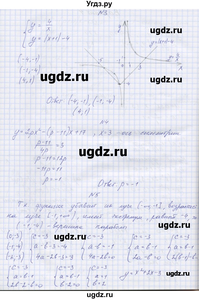 ГДЗ (Решебник) по алгебре 7 класс (контрольные работы) Мордкович А.Г. / 8 класс / КР-4. вариант№ / 4(продолжение 2)