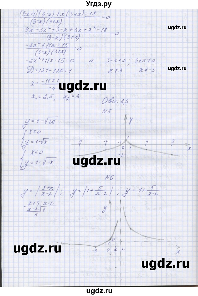 ГДЗ (Решебник) по алгебре 7 класс (контрольные работы) Мордкович А.Г. / 8 класс / КР-5. вариант№ / 3(продолжение 3)