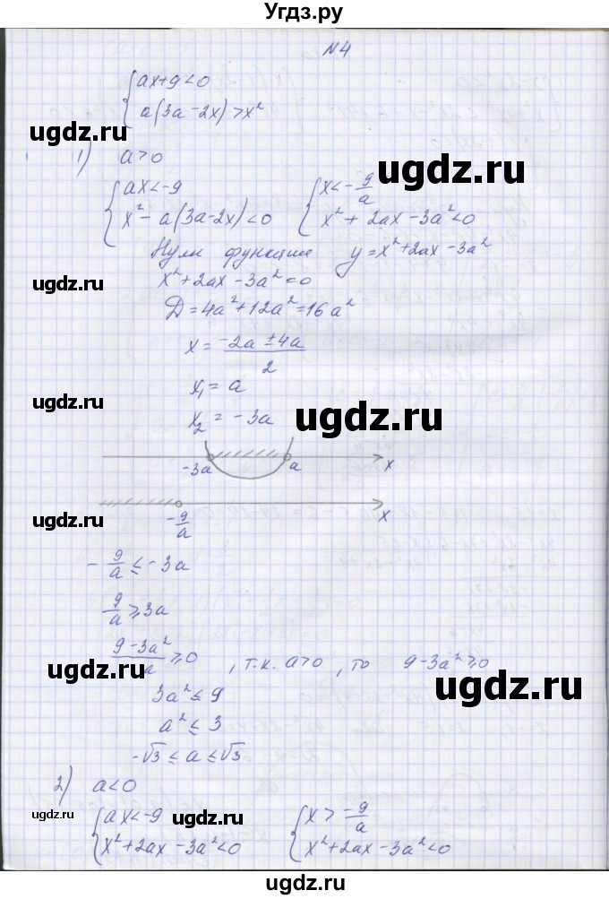 ГДЗ (Решебник) по алгебре 7 класс (контрольные работы) Мордкович А.Г. / 9 класс / КР-2. вариант№ / 4(продолжение 5)
