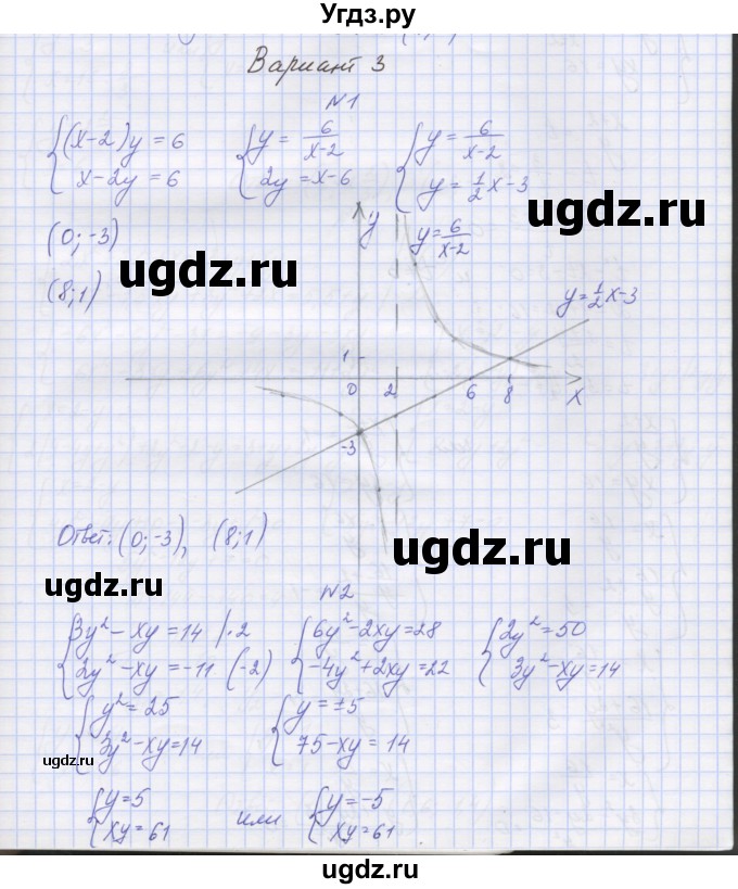 ГДЗ (Решебник) по алгебре 7 класс (контрольные работы) Мордкович А.Г. / 9 класс / КР-3. вариант№ / 3