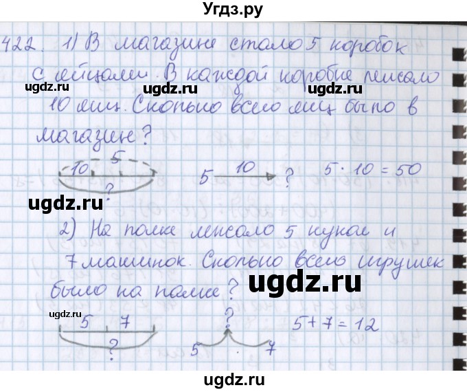 ГДЗ (Решебник) по математике 3 класс Давыдов В.В. / упражнение / 422