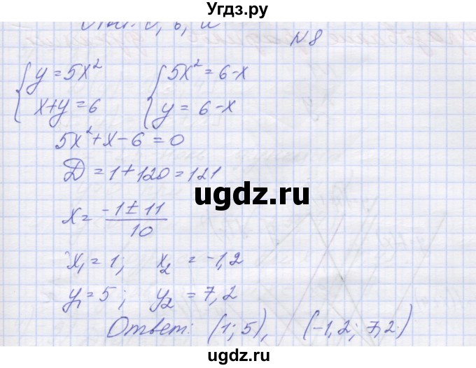 ГДЗ (Решебник ) по алгебре 9 класс (дидактические материалы) Звавич Л.И. / вариант 2 / С-7 / 8