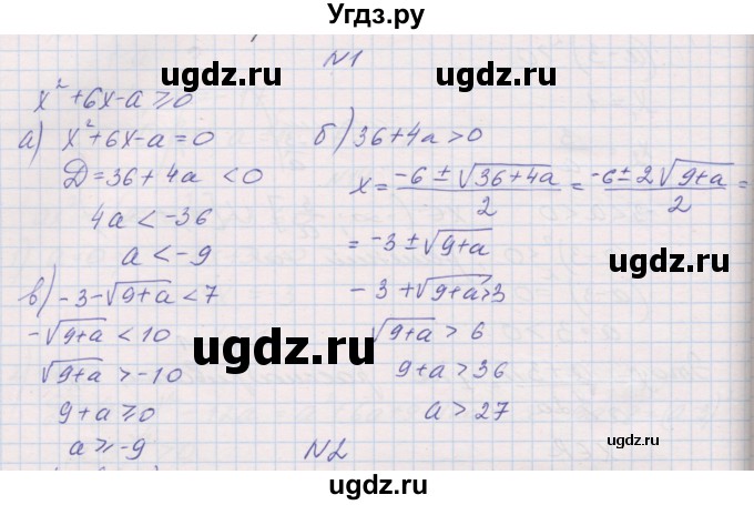 ГДЗ (Решебник ) по алгебре 9 класс (дидактические материалы) Звавич Л.И. / упражнения с параметрами / вариант 2 / 1