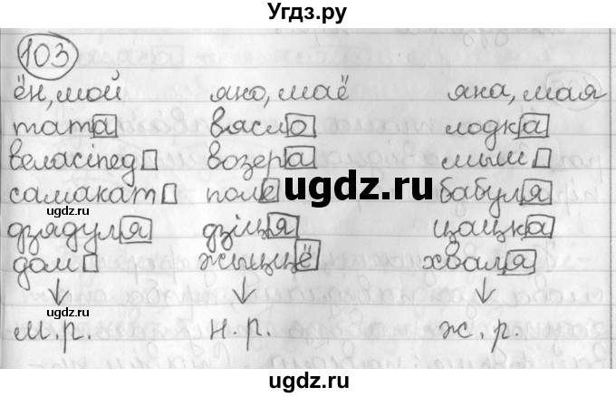 ГДЗ (Решебник) по белорусскому языку 3 класс Свириденко В.И. / часть 2. упражнение-№ / 103