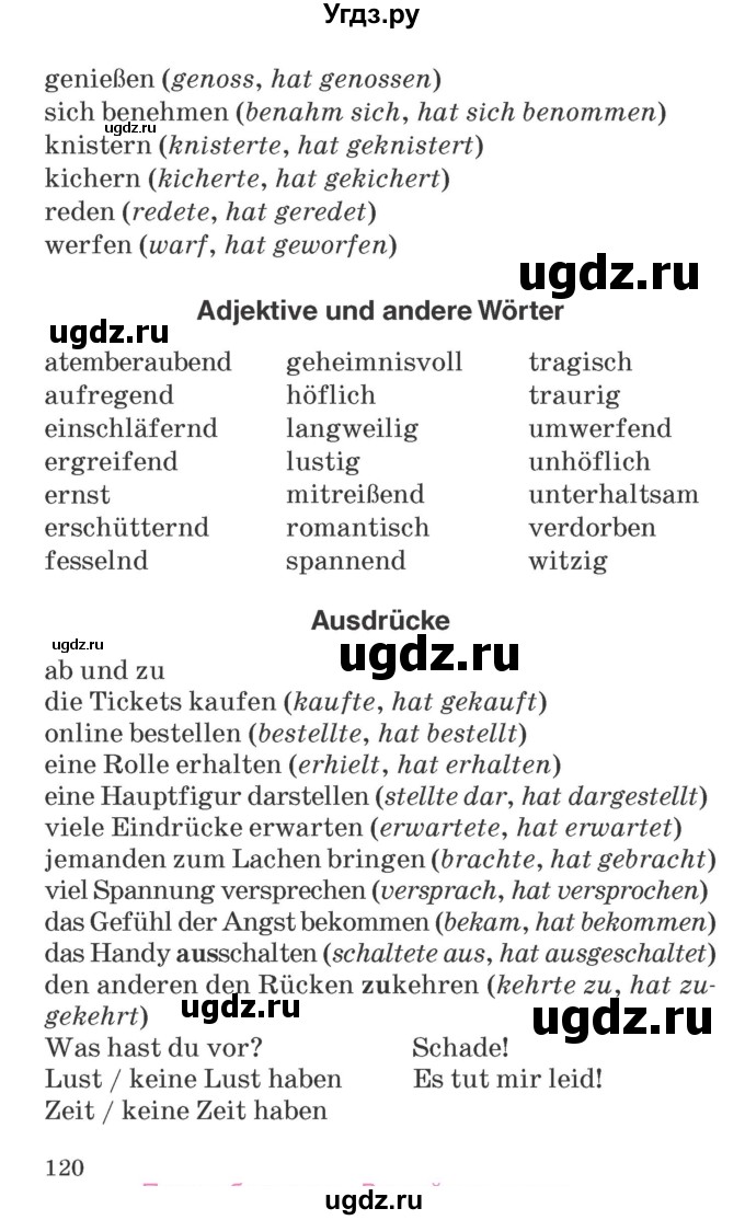 ГДЗ (Учебник) по немецкому языку 6 класс Салынская С.И. / часть 1. страница / 120