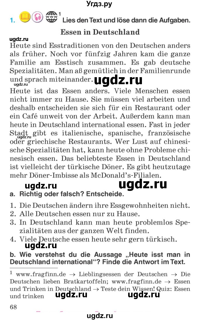 ГДЗ (Учебник) по немецкому языку 6 класс Салынская С.И. / часть 2. страница / 68