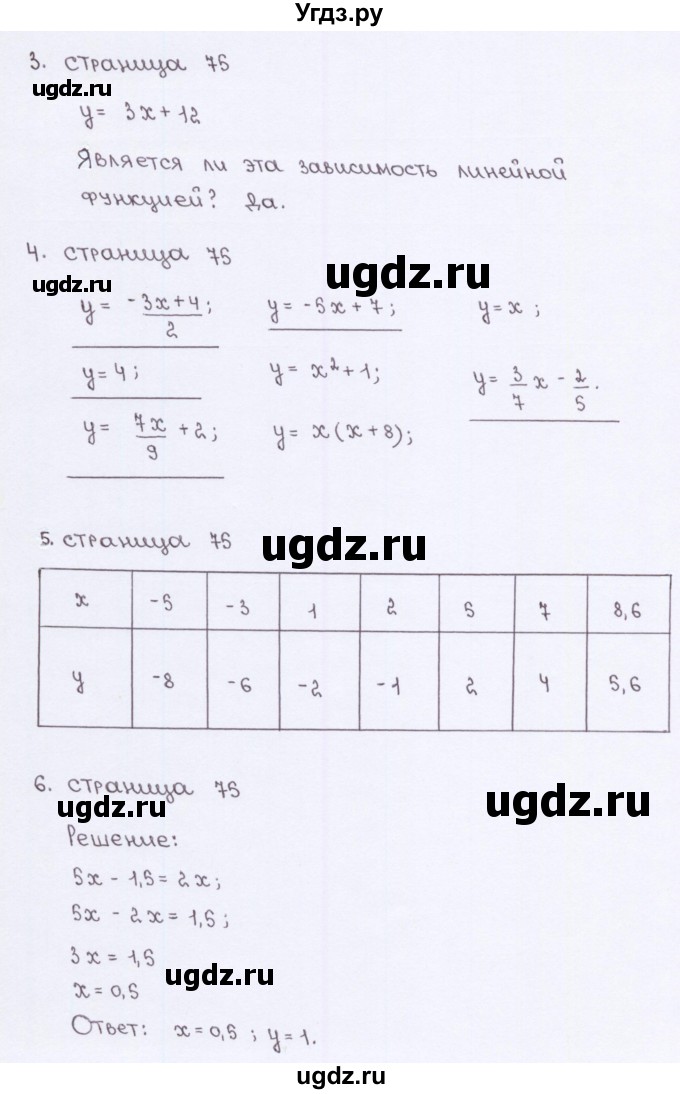 ГДЗ (Решебник №2) по алгебре 7 класс (рабочая тетрадь) Ерина Т.М. / часть 1. страница / 75