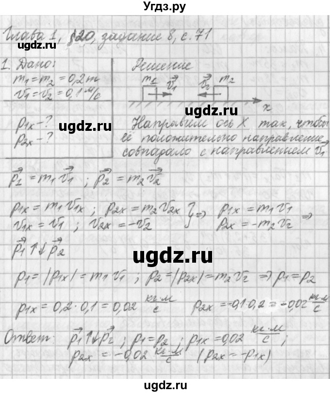 ГДЗ (Решебник) по физике 9 класс (рабочая тетрадь) Касьянов В.А. / страница номер / 71