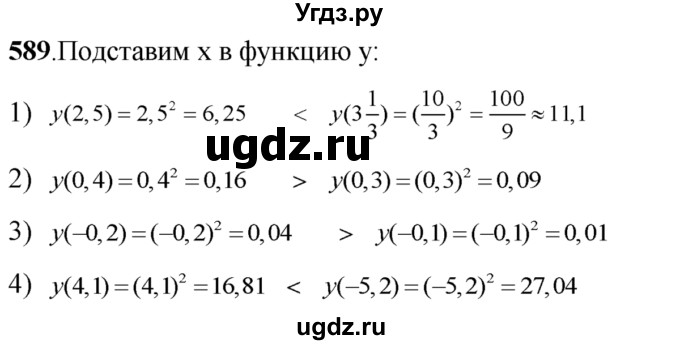 ГДЗ (Решебник №2) по алгебре 8 класс Колягин Ю.М. / упражнение номер / 589
