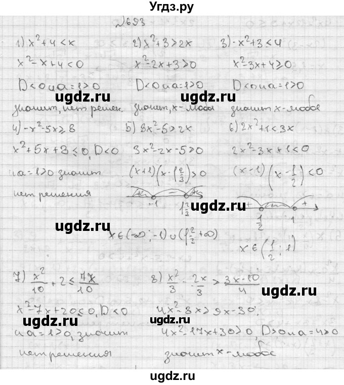 ГДЗ (Решебник №2) по алгебре 8 класс Колягин Ю.М. / упражнение номер / 693