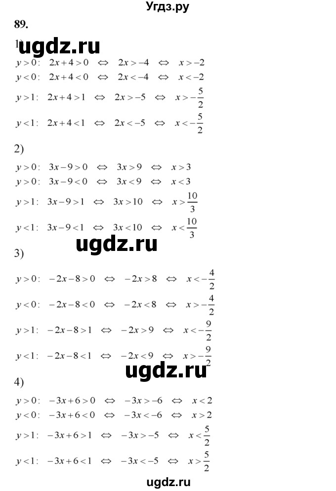 ГДЗ (Решебник №2) по алгебре 8 класс Колягин Ю.М. / упражнение номер / 89