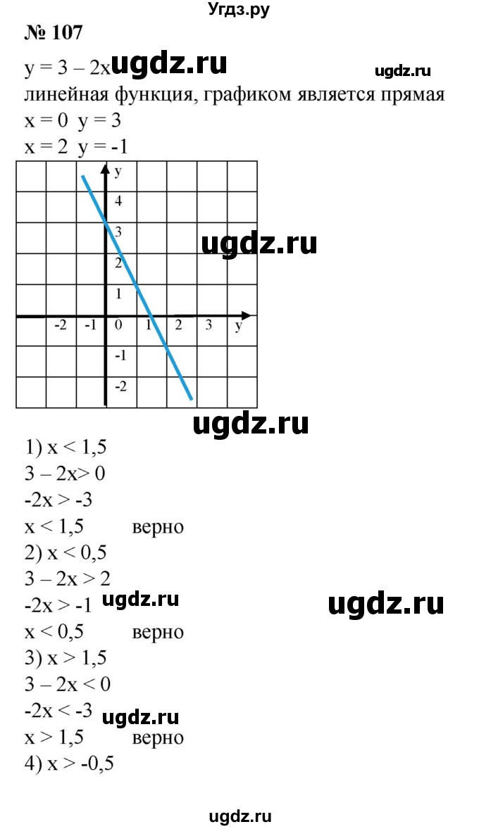ГДЗ (Решебник №1) по алгебре 8 класс Колягин Ю.М. / упражнение номер / 107