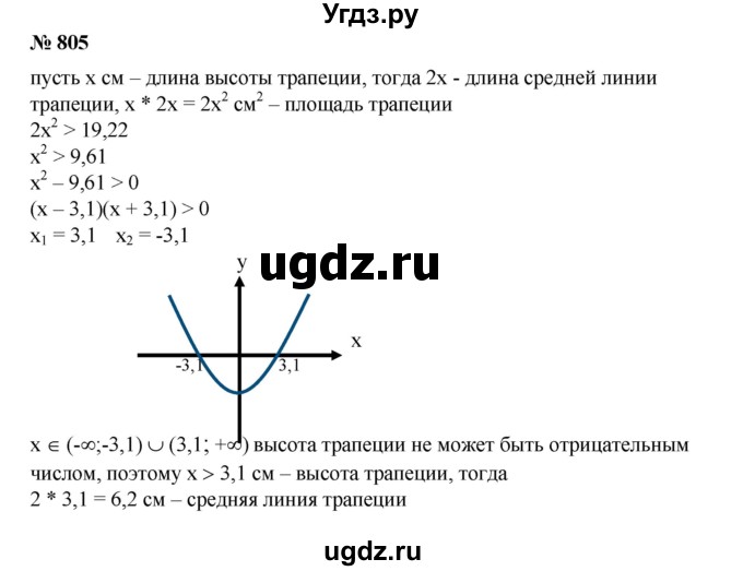 ГДЗ (Решебник №1) по алгебре 8 класс Колягин Ю.М. / упражнение номер / 805