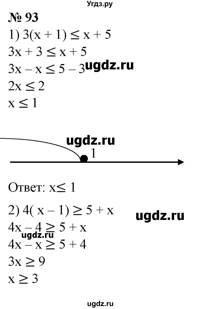 ГДЗ (Решебник №1) по алгебре 8 класс Колягин Ю.М. / упражнение номер / 93