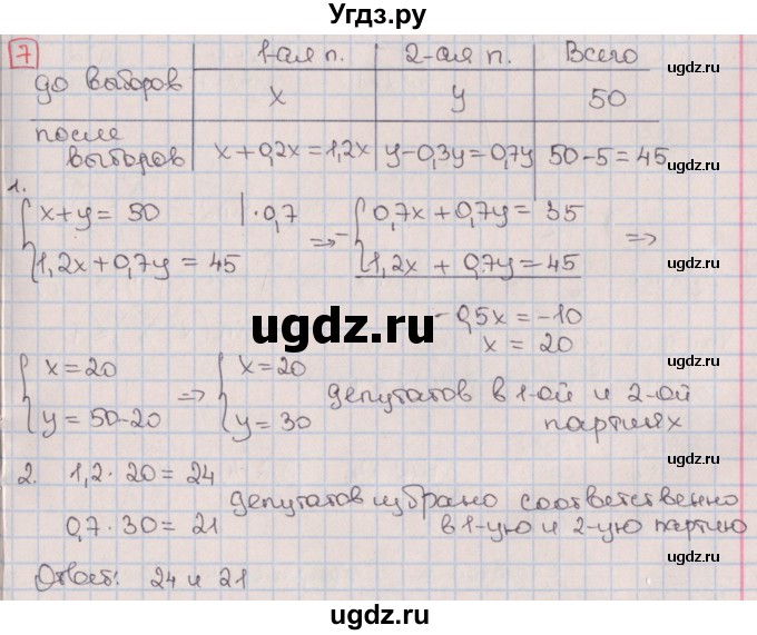 ГДЗ (Решебник) по алгебре 9 класс (дидактические материалы) Потапов М.К. / контрольные работы / КР-6 / вариант 2 / 7
