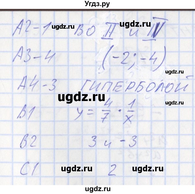 ГДЗ (Решебник) по алгебре 8 класс (контрольно-измерительные материалы) Черноруцкий В.В. / страница номер / 20(продолжение 2)