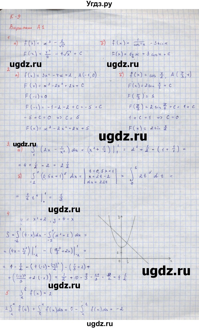 ГДЗ (Решебник) по алгебре 10 класс (самостоятельные и контрольные работы ) Ершова А.П. / контрольные работы / К-9. вариант номер / А1