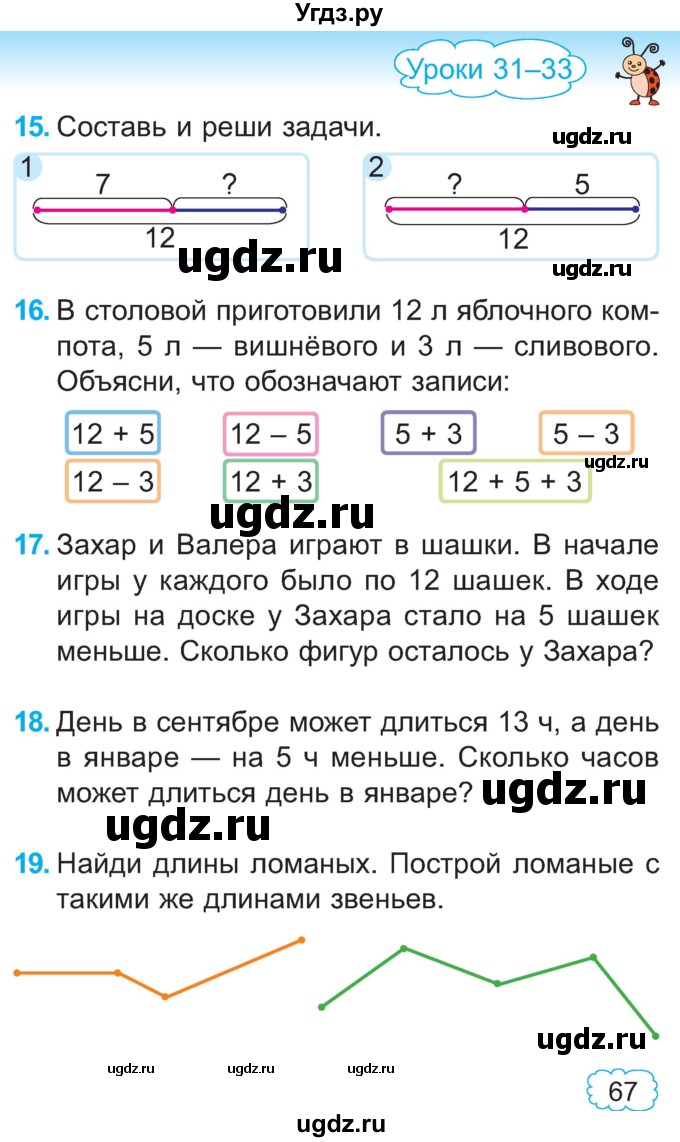 ГДЗ (Учебник) по математике 2 класс Муравьева Г.Л. / часть 1. страница / 67