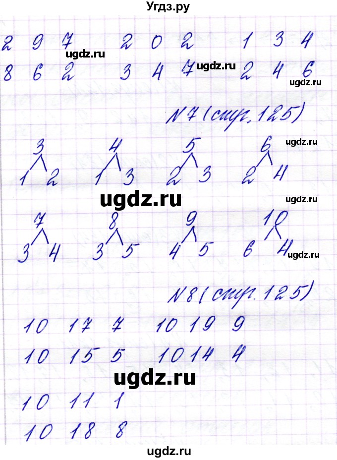 ГДЗ (Решебник) по математике 1 класс Муравьева Г.Л. / часть 2. страница номер / 125(продолжение 2)