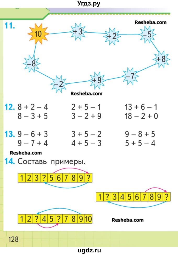 ГДЗ (Учебник) по математике 1 класс Муравьева Г.Л. / часть 2. страница номер / 128