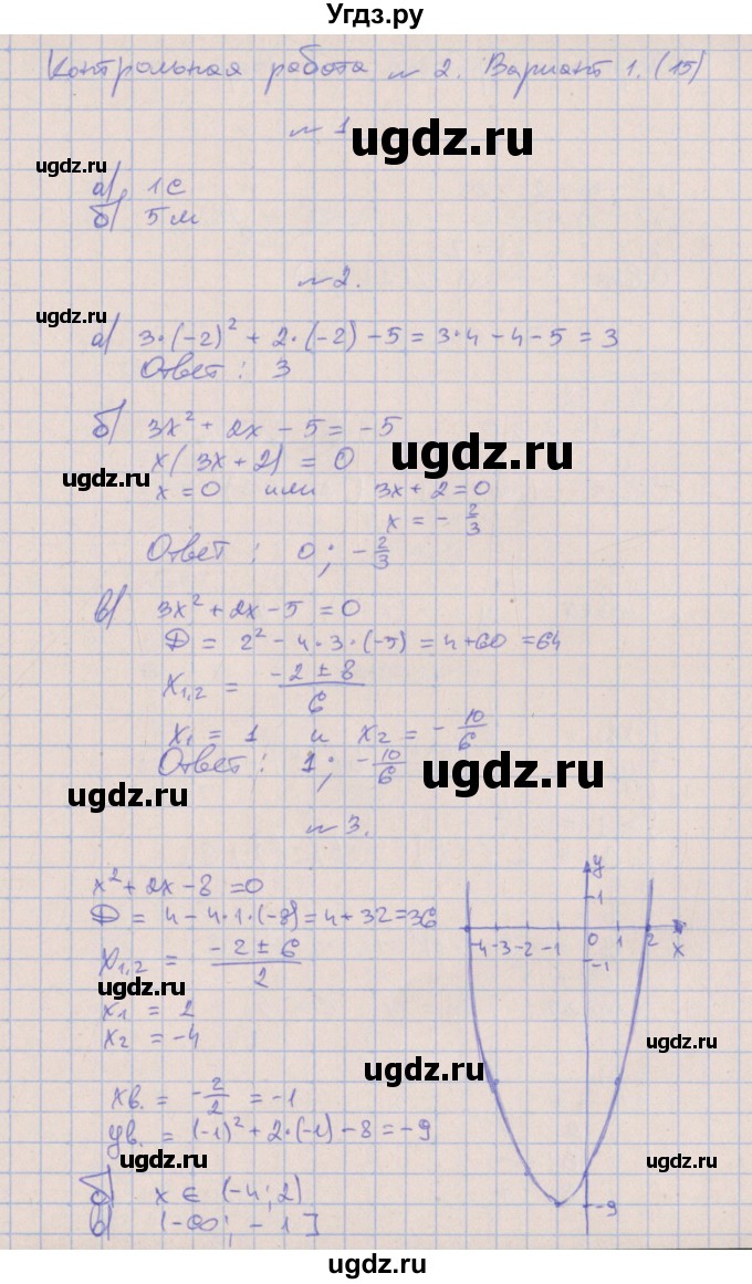 ГДЗ (Решебник) по алгебре 9 класс (контрольные работы) Кузнецова Л.В. / КР-2. вариант / 1