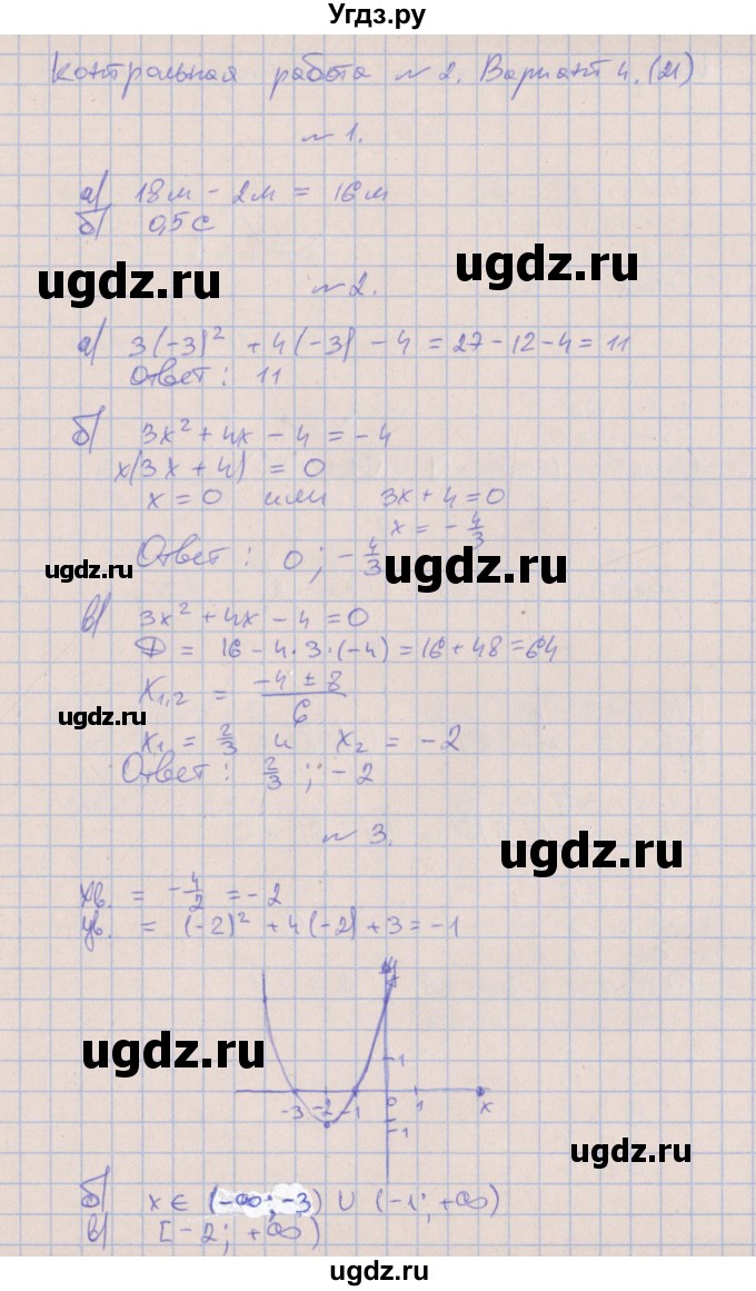 ГДЗ (Решебник) по алгебре 9 класс (контрольные работы) Кузнецова Л.В. / КР-2. вариант / 4