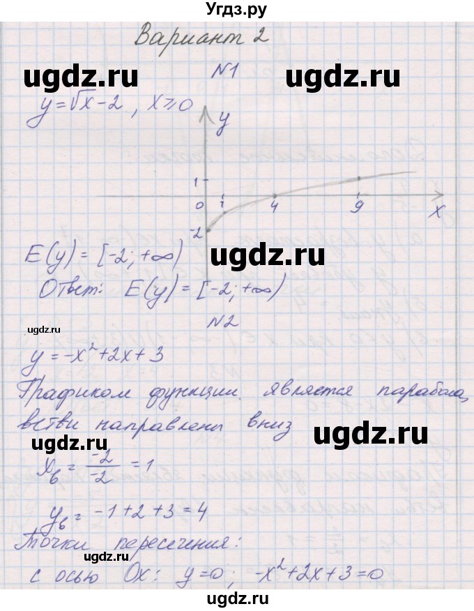 ГДЗ (Решебник) по алгебре 8 класс (контрольные работы) Александрова Л.А. / КР-5. вариант / 2