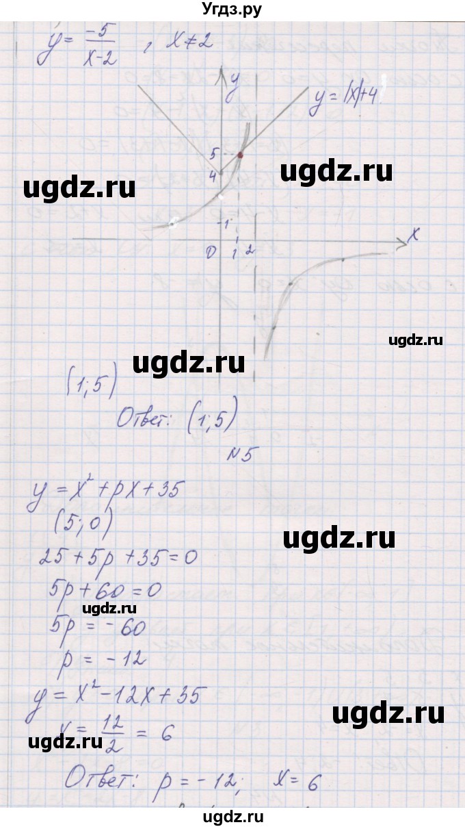 ГДЗ (Решебник) по алгебре 8 класс (контрольные работы) Александрова Л.А. / КР-5. вариант / 2(продолжение 4)