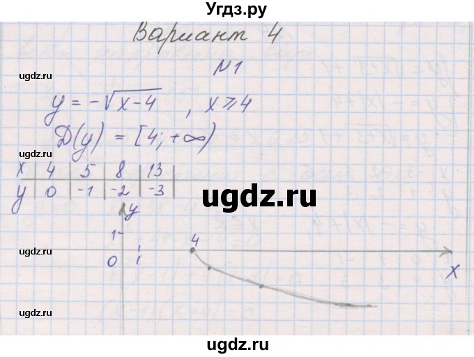 ГДЗ (Решебник) по алгебре 8 класс (контрольные работы) Александрова Л.А. / КР-5. вариант / 4
