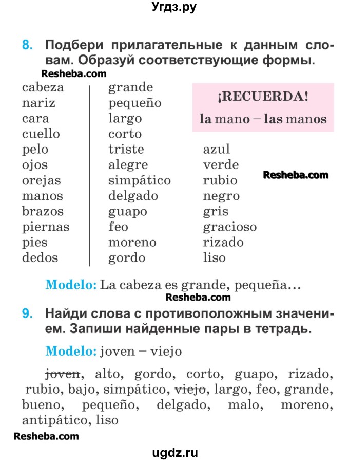 ГДЗ (Учебник) по испанскому языку 3 класс Гриневич Е.К. / часть 1. страница номер / 100