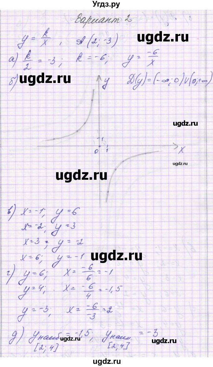 ГДЗ (Решебник) по алгебре 8 класс (самостоятельные работы ) Александрова Л.А. / С-25. вариант-№ / 2