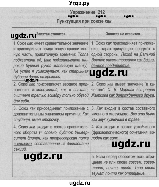 ГДЗ (Решебник №2) по русскому языку 9 класс Л.A. Мурина / упражнение / 212